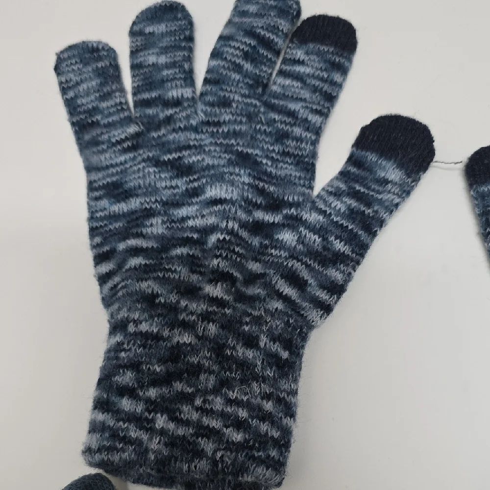 SO Set of Two Pairs of Knit Gloves - Navy Blue